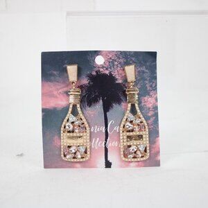 California Caftans Collection $39 Champagne Goldtone Assorted Jewel Earrings